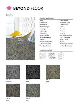 Karpet Tile Beyond Concrete | Karpet Lantai Kantor/Apartemen/Hotel