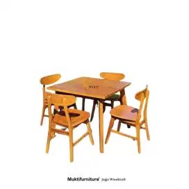 Meja Makan Scandinavian Minimalis 4 Kursi, Meja makan Aesthetic