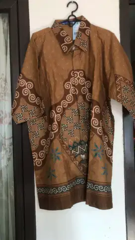 Jual kemeja lengan pendek batik KENCANA UNGU lok bogor