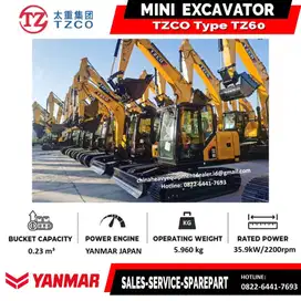 Setara Komatsu PC60 TZCO XCMG SANY Excavator China Tangguh Kelas 6 Ton