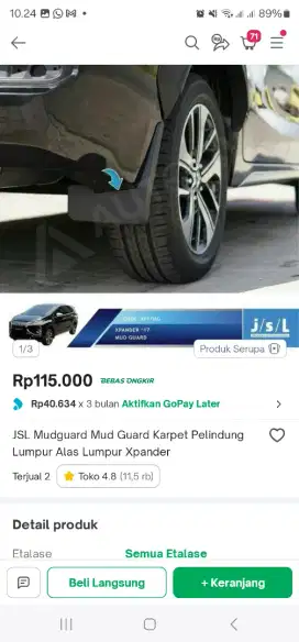 JSL Mudguard Pelindung Lumpur Alas Lumpur Xpander Facelift