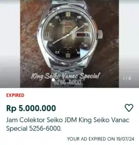 Jam kolektor langkah Seiko KING SEIKO Vanac Special 5256-6000