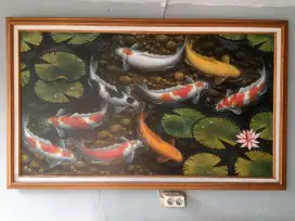 Lukisan Kanvas Ikan Koi