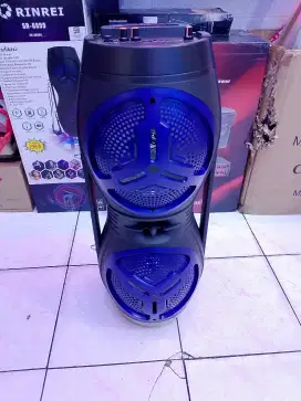 SPEAKER PORTABLE BLUTOOTH RINREI SPEAKER DOBLE 8 INCH RESMI