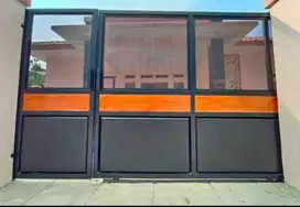 pagar rumah plat bolong dorong