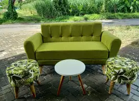 sofa hijau rumput 1 set