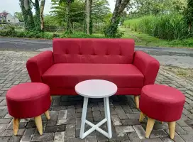 sofa merah menawan 1 set jogja