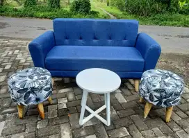 sofa  biru muda 1 set jogja murah