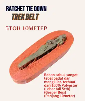 Tali Sabuk Barang Trek Belt Rachet Tie Down Webbing 5Ton 10meter 5cm
