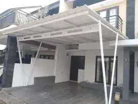 Kanopi carport, kanopi Baja Ringan, plafon PVC , kanopi besi hollo