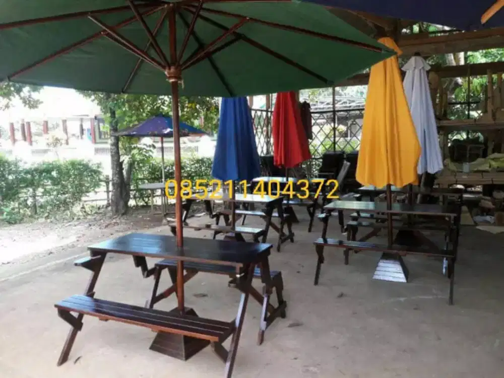 Meja bangku payung outdoor