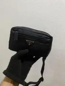 Tas pinggang prada nylon unisex (sale)