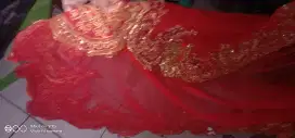 Dijual Baju Pengantin Dress Wanita warna merah bentu