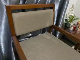 2 kursi single kayu bantalan sofa