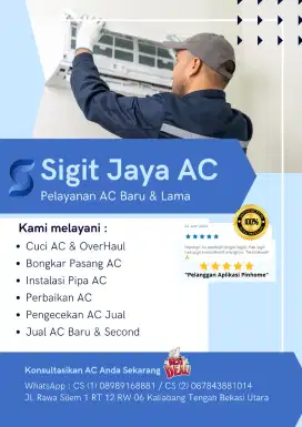 Perawatan Ac, cuci AC, bongkar pasang AC