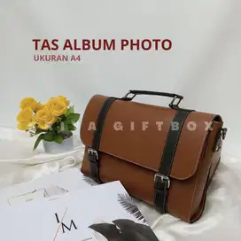 Tas Album Foto Bahan Kulit Glosy Kombinasi Warna | Tempat Album Custom