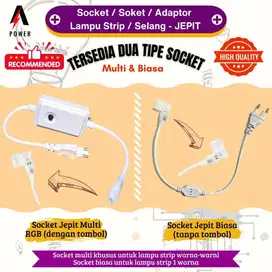 Socket / Socket / Adaptor Lampu Strip / Selang (Biasa) - Jepit