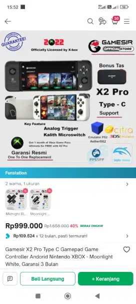 Game pad gamesir x2 pro