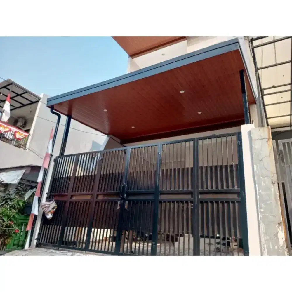 Kanopi atap plafon PVC + Rangka model terbary