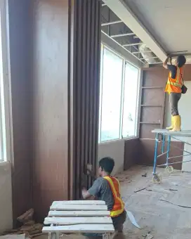 Jasa interior HPL dan parket lantai
