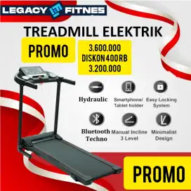 Treadmill Elektrik New Legacy Mecca Low watt Halus II sepeda statis