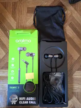 Headset Oraimo Full Bass Wired Earphone Trumpet 3-Black OEP-E40