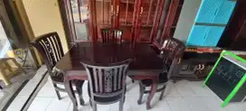 Meja makan kayu jati 4 kursi(baru)