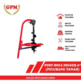 Implemen traktor roda 4 pelubang tanah (post hole digger) 23cm 9in