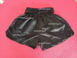 Celana Muaythai Polos HITAM | Celana Kick Boxing Muay Thai Short Pants