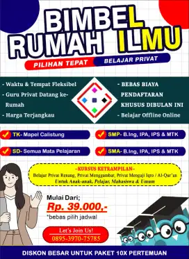 MENERIMA LES PRIVAT TK, SD, SMP, SMA Wil. Surabaya, Sidoarjo & Gresik