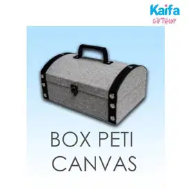 Box Souvenir Model Peti Ekslusif Bahan Canvas (Abu)