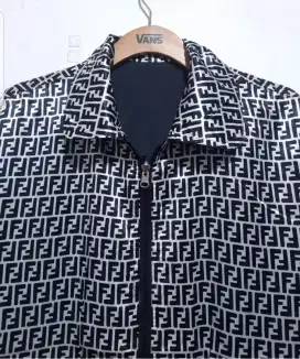 Auth fendi zucca silk monogram reversible jacket