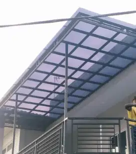 Menerima pemasangan kanopi atap solarflat plus talang air profil