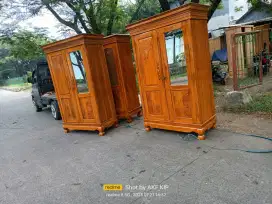 Lemari pakaian pintu 2 jati