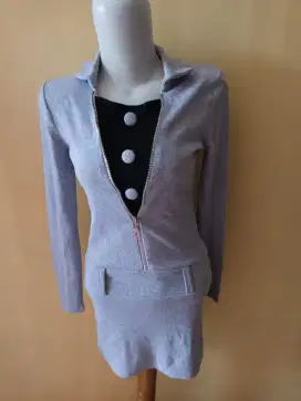 SALE PROMO CUCI GUDANG BAJU DRESS RAJUT WANITA ABU