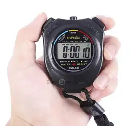 Stopwatch Olahraga Waterproof genggam Digtal LCD + Strap