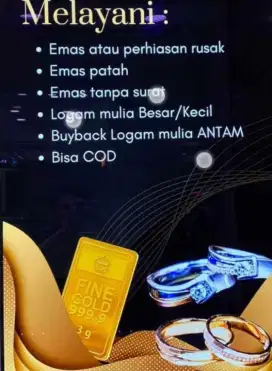 Terima jual beli emas dan berlian Tampa surat bisa cod