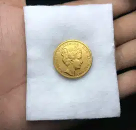 Koleksi koin wilhelmina 10 golden 1898(copy super)