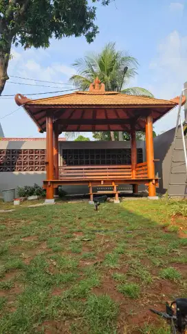 Gazebo kayu kelapa ukuran 3 x 2 meter