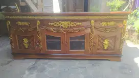 Bufet tv selendang / lemari tv selendang kayu jati asli