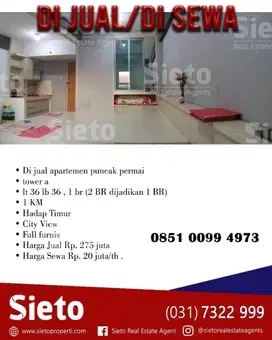 PROMO  Dijual Apartemen Puncak Puncak Permai Tower A