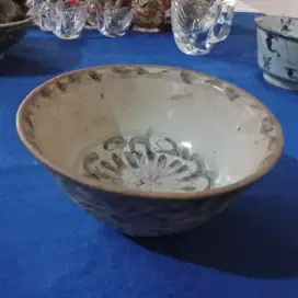 Mangkuk Antik Cina Motif Akar Teratai 15cm