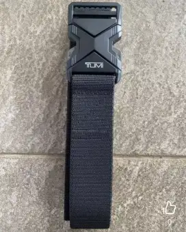 Belt Tumi Black Buckle Besi Metal Black Tali Strap Nilon Men Belt
