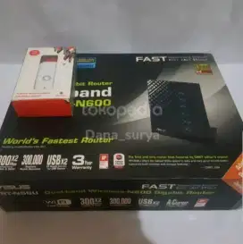 Paket router Asus Gigabit dan modem 4G huawei