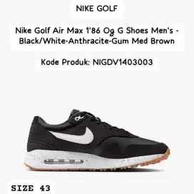 Sepatu Nike Golf Air Max 1'86 Og Golf Shoes Men's Black/WhiteSIZE 43