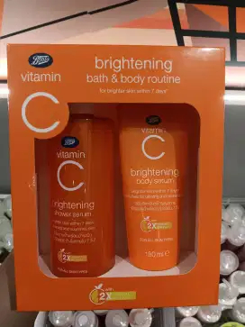 BOOTS VITAMIN C BRIGHTENING BATH&BODY ROUTINW FOR BRIGHTER SKIN WITHIN