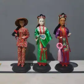 Pajangan Boneka Asia Jepang China Oriental Kimono Vintage