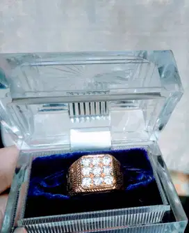 SALE DISC 30% Cincin Ring Pria Gold plate+ Diamond Swarovzki