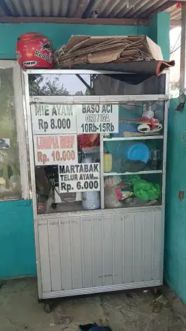 Jual grobak etalase almunium