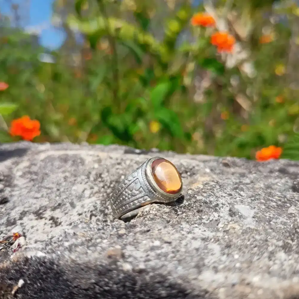 Cincin Pria - Natural Yellow Citrin Dim Kantoran